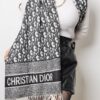 1563  Dior Cashmere Scarf - Grey Logo