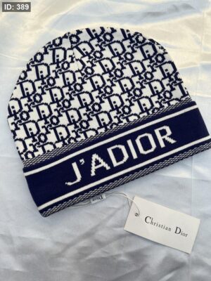 389  Dior Wool Beanie - Navy Logo