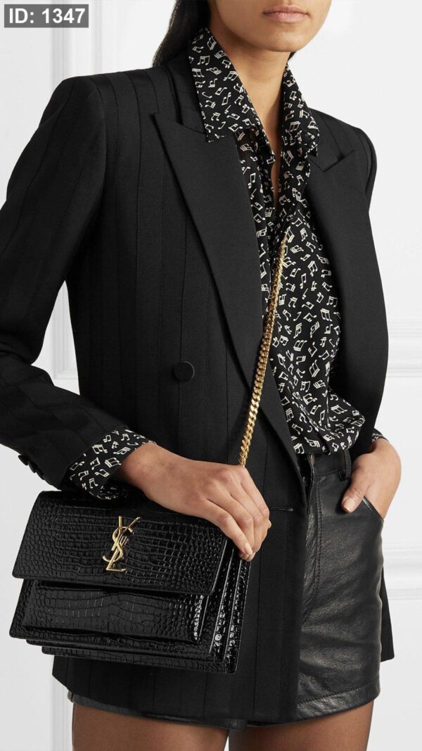 #1347 YSL Snake Crossbody Bag - Black