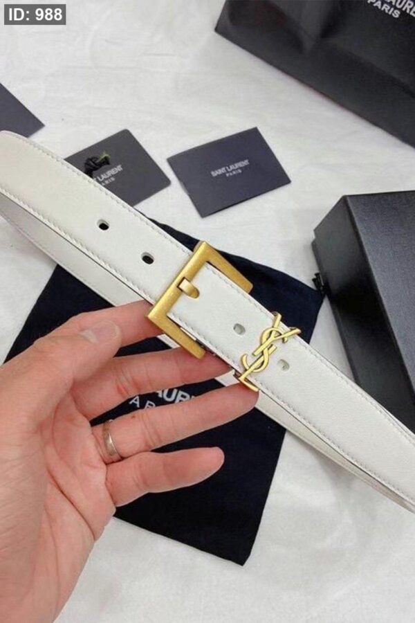 #988 YSL Belt - White
